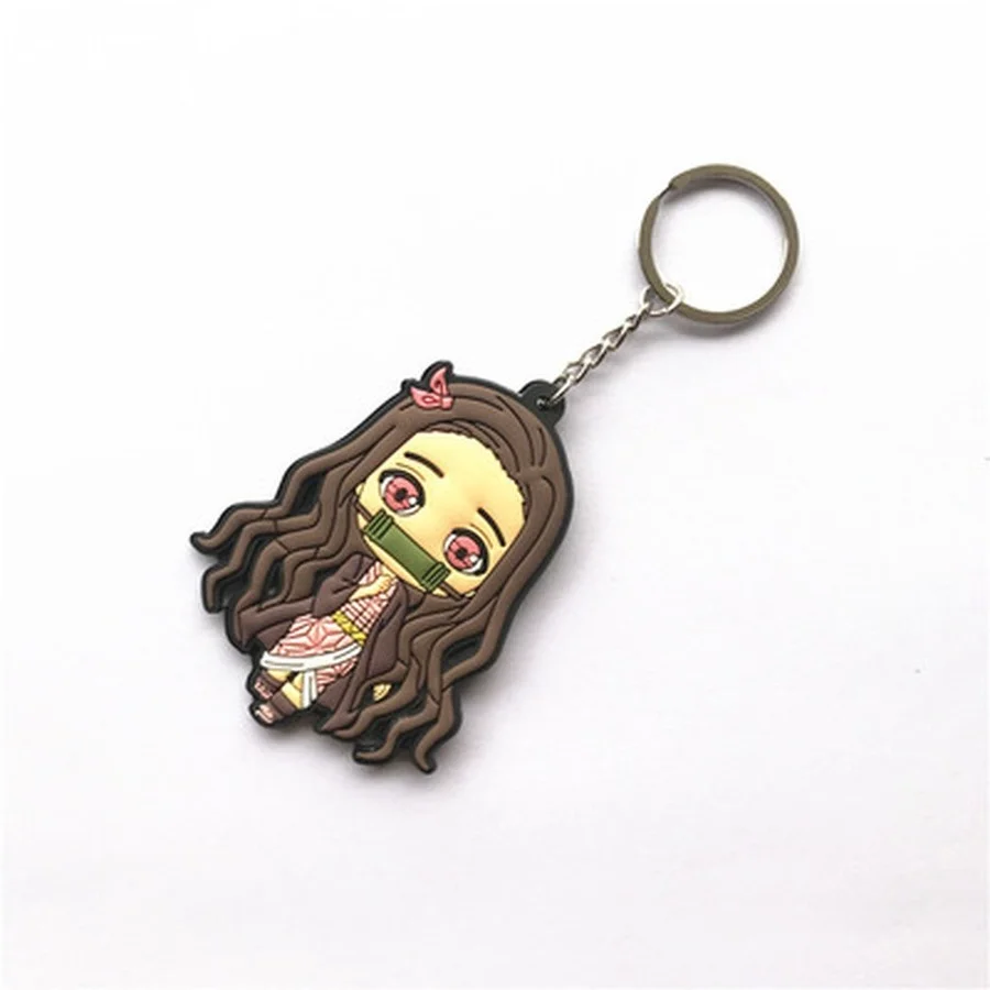 Anime Demon Slayer PVC Keychains Cosplay Kamado Nezuko Tanjirou Agatsuma Zenitsu Action Figures Keychain Gift Anime  Accessories