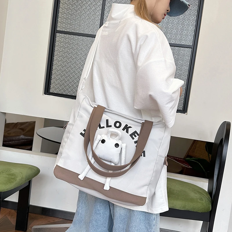 Модная холщовая сумка-тоут для женщин пригородная студенческая сумка через