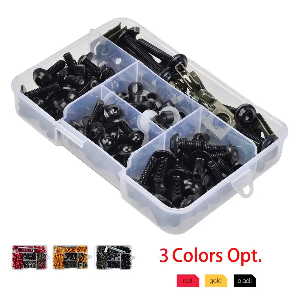 

177pcs Motorcycle Accessories Body Modification Colorful Screw Goggles Fairing Bolt Kit Fastener Clip