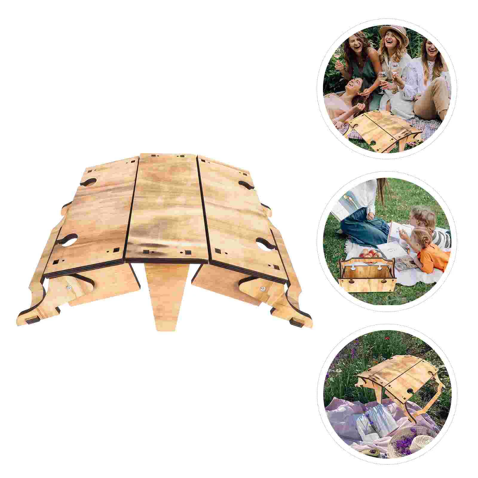 

Stable Folding Table Dual-use Picnic Table Outdoor Activity Table Wood Table