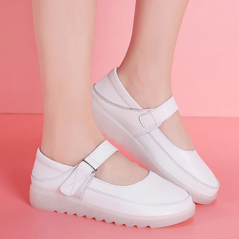 

2023 Women Genuine Leather Flats White Loafers Designer Woman Ladies Casual Shoes Female Slip-on Boat Walking Shoes Moccasins