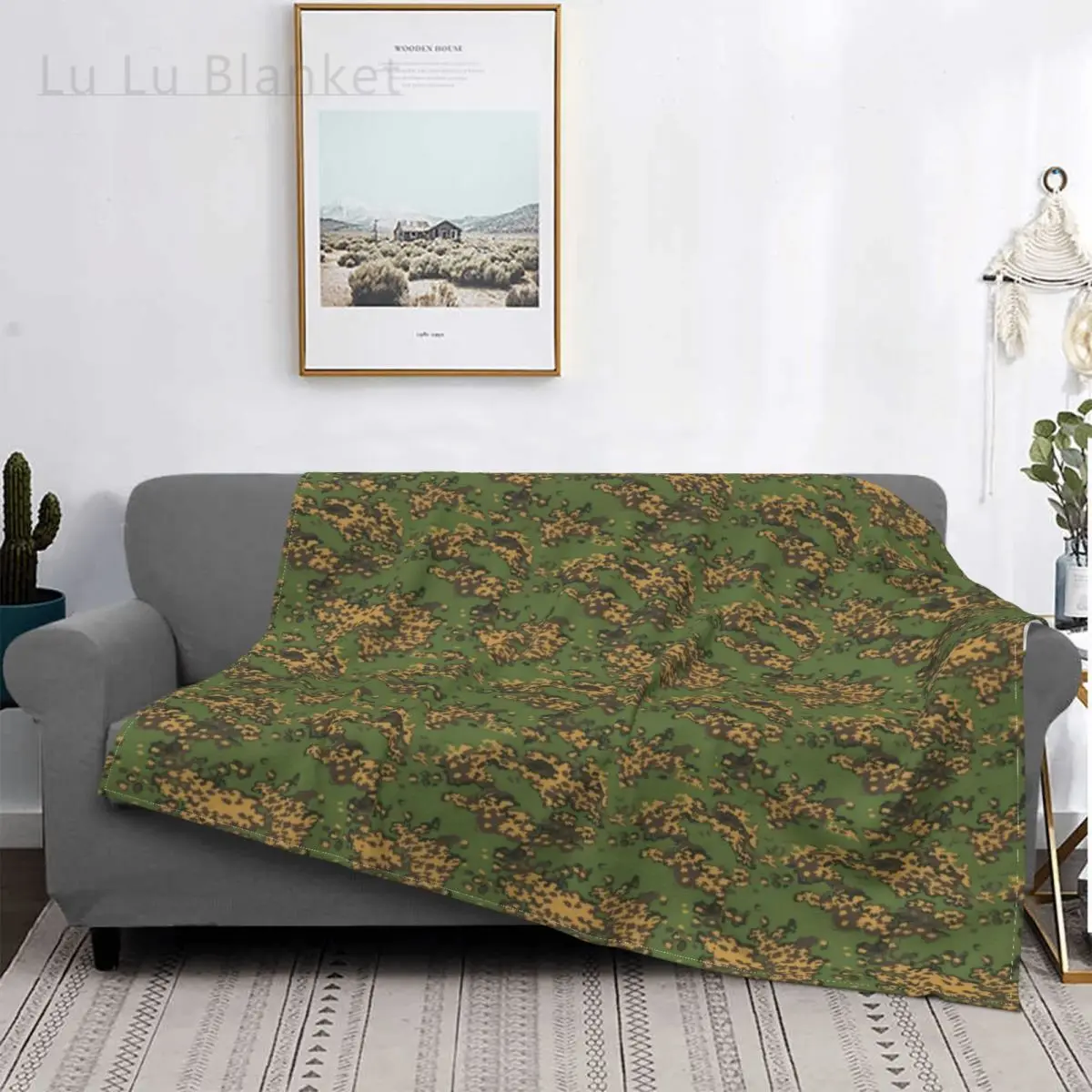 

Russian Woodland Camouflage Russian Blanket Fleece Autumn/Winter Popular Super Soft Throw Blanket for Bed Travel Quilt