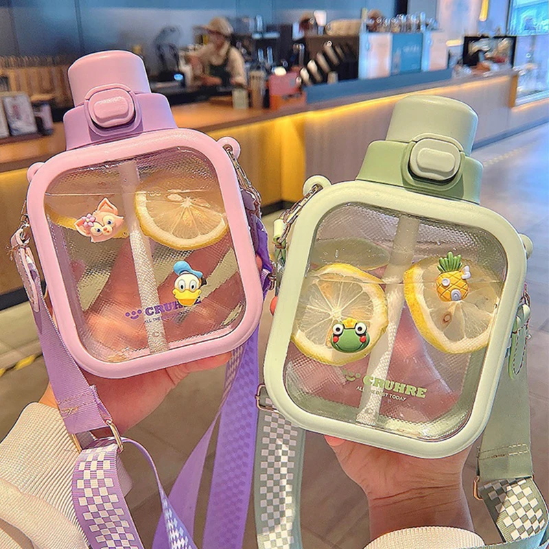 

Portable Cute 700ml Water Bottle For Girls Children Tumbler With Straw Travel Mug Sport Drink Cup Wholesale Free Shipping Items