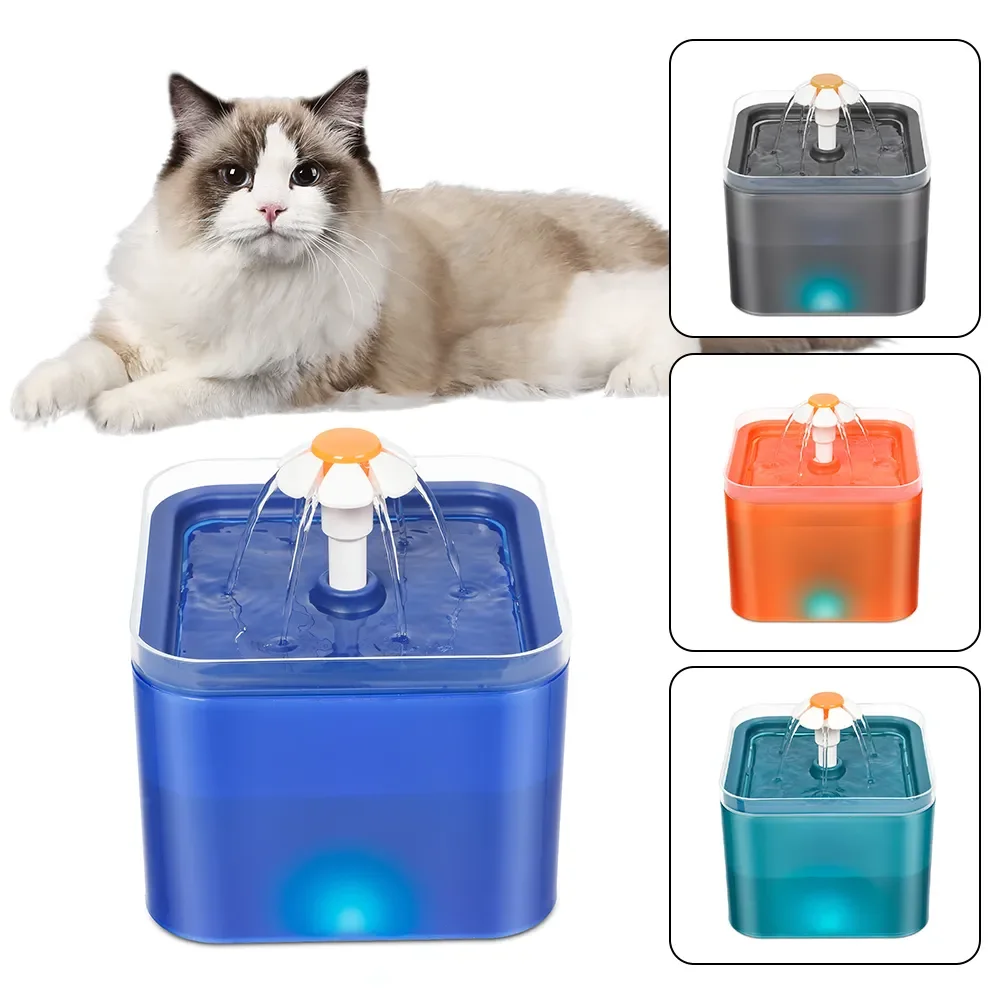 

Pet Drinking Lighting USB LED With Filtring Recirculate for Clean Dispenser Water Cat Automatic Charging Water With Fountain