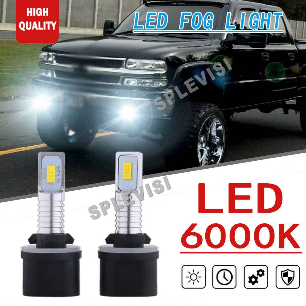 2x 880 70W LED Fog Light Bulbs White For Chevrolet Malibu 1997-2003 K3500 1999-2000 Trailblazer 2002-2009 Tahoe 2001-2006