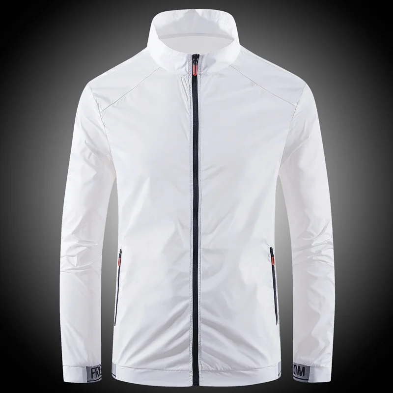 

Jacket Men Summer New Fishing Waterproof Sun Male Protection Clothing Man Thin Stand Collar Protection Jacket Cycling Coats Men