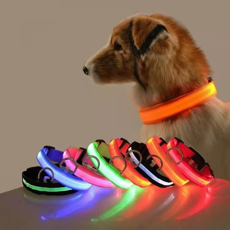 

USB Rechargeable Pet Dog LED Glowing Collar Luminous Flashing Necklace Outdoor Walking Night Safety Supplies