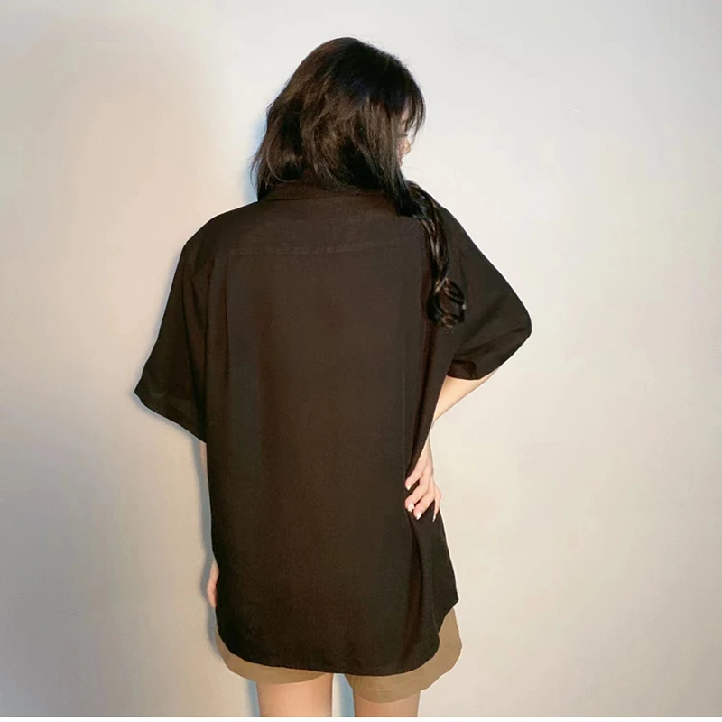WACKO MARIA Hawaii Shirt Black Oversized Graffiti Printing Men Women 1:1 WACKO MARIA Short Sleeve Shirts