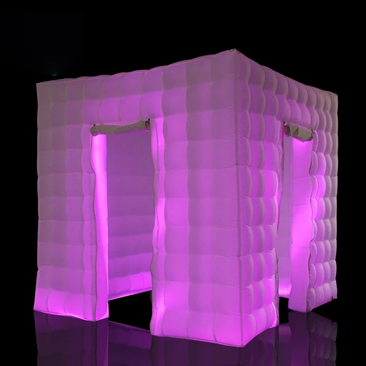 2 двери светодиодное освещение Свадебный куб надувная фотобудка корпус палатка