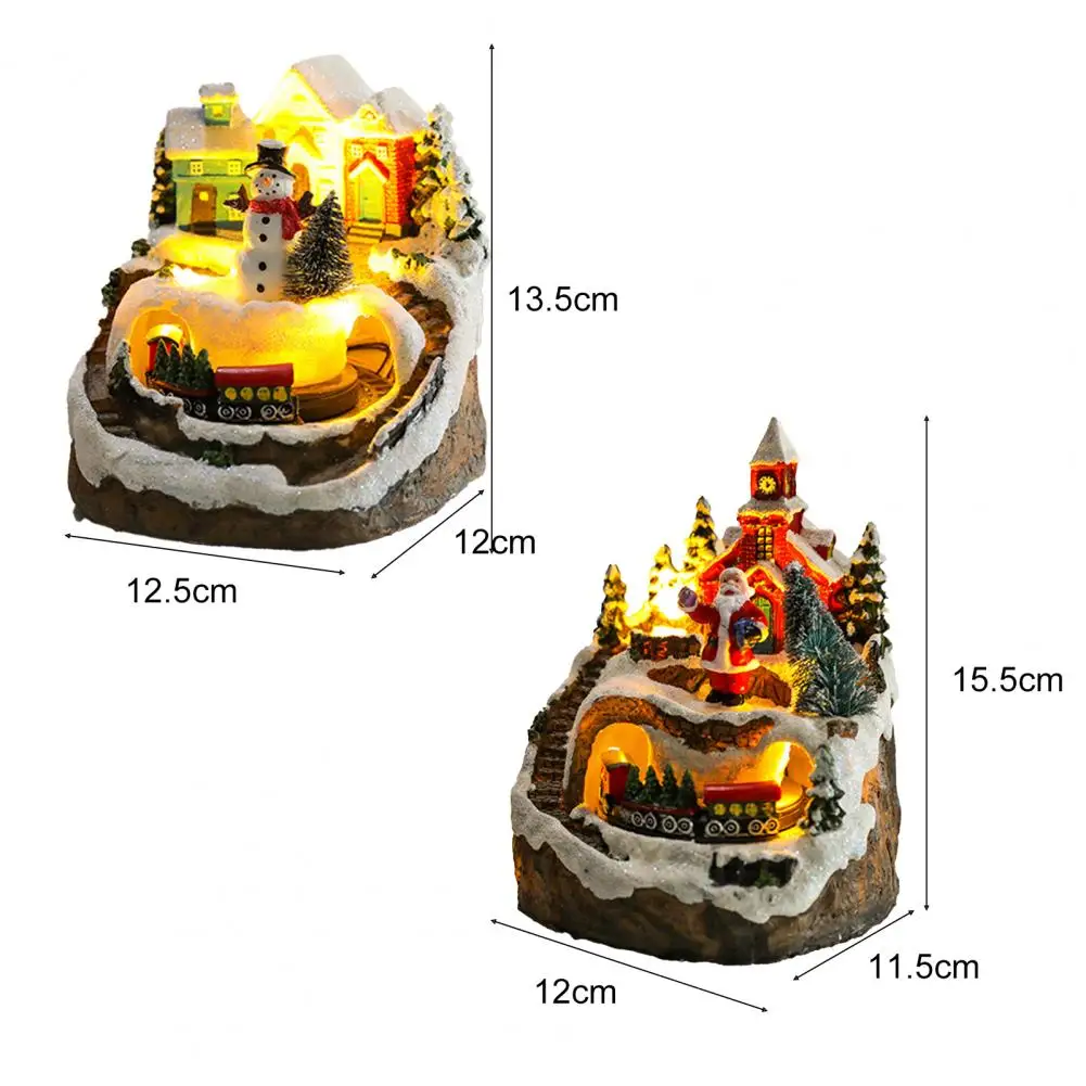 

Прочный Маленький дом из смолы, вращающийся Рождественский подарок, светодиодная подсветка из смолы, Санта дом, неговика, Рождественское ук...