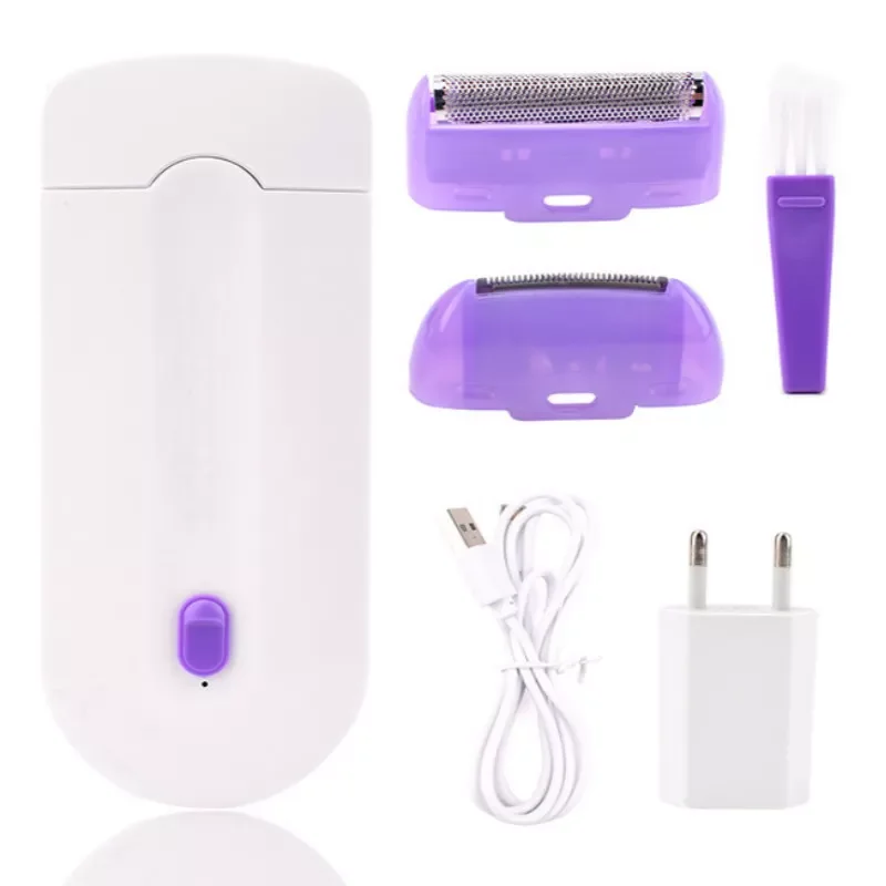 

2 In 1 Rechargeable Electric Epilator Women Painless Hair Removal Lady Epilator Device Instant Sensor Light Shaver Dropshipping