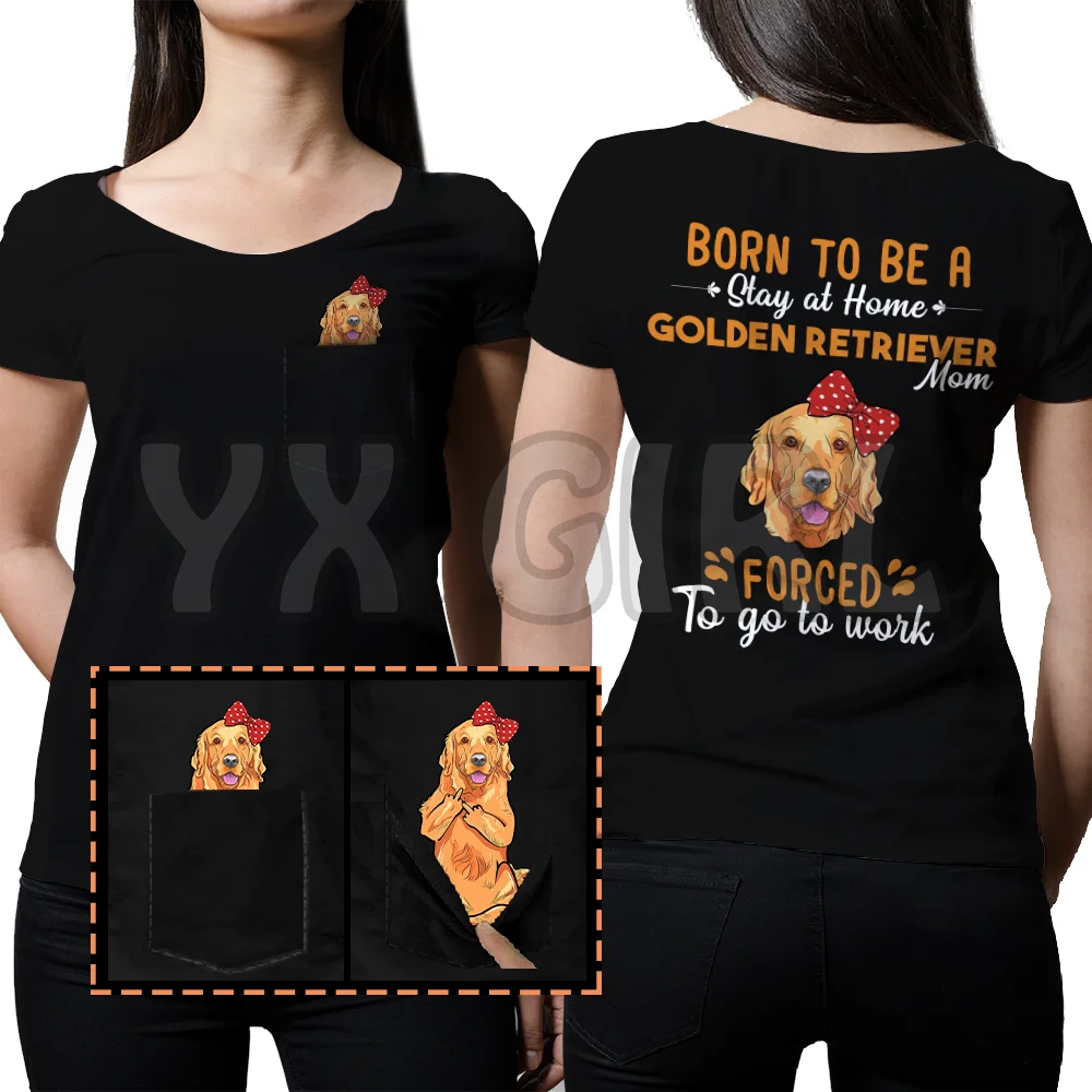 Golden Retriever Mom Middle Finger  3D All Over Printed T Shirts Funny Dog Tee Tops shirts Unisex