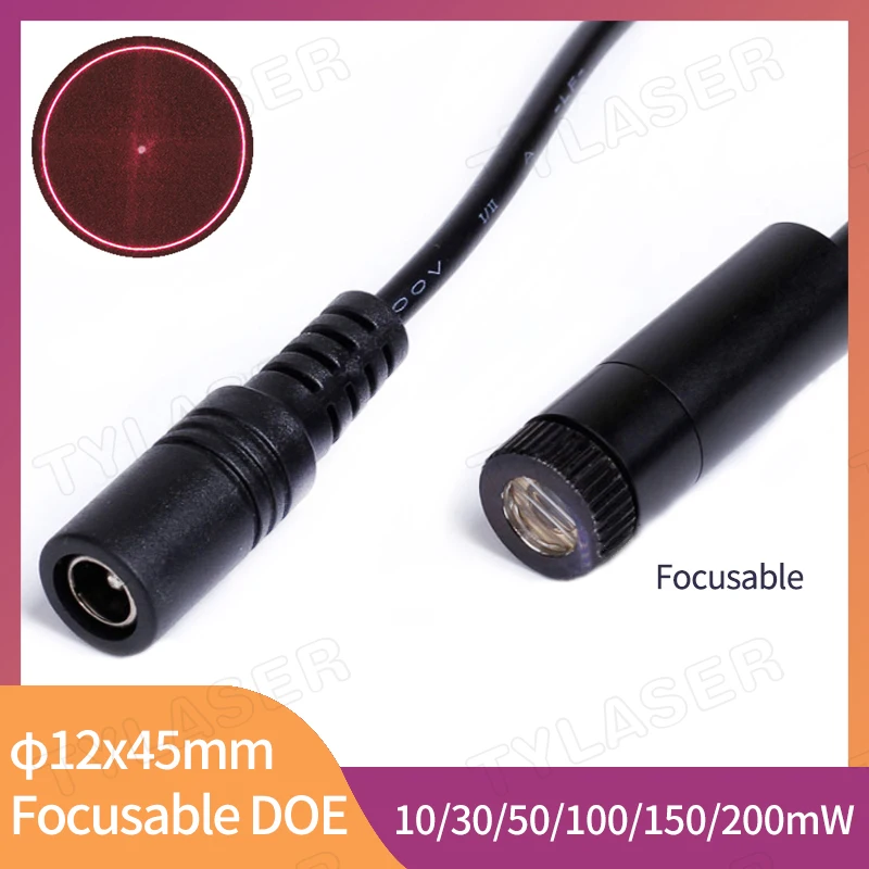 Красный 1 кольцевой Фокусируемый локатор D12x45mm 635nm 10mw 30mw 50mw лазерный модуль для
