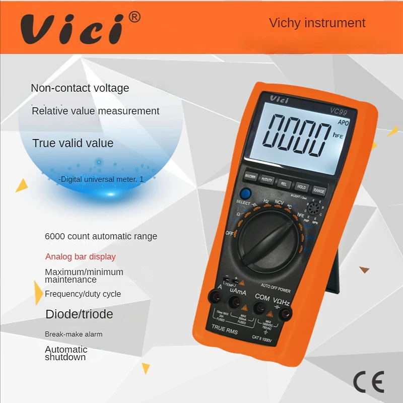 

VICI VC99 3 6/7 Auto-range Digital Multimeter DC AC voltage current Resistance Capacitance Meter Tester Ammeter Voltmeter