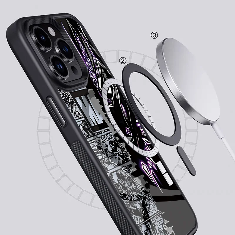 Магнитный Чехол Для Телефона S-Superhéroe Black Panther iPhone Pro Max Mini С Зеркальной Пленкой