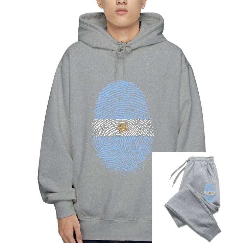 

New Summer Fashion Men Outerwears Simple Drawstring-Sleeved Cotton T-Sweatshirt Premium Argentina Team Flag Soccers Customize O