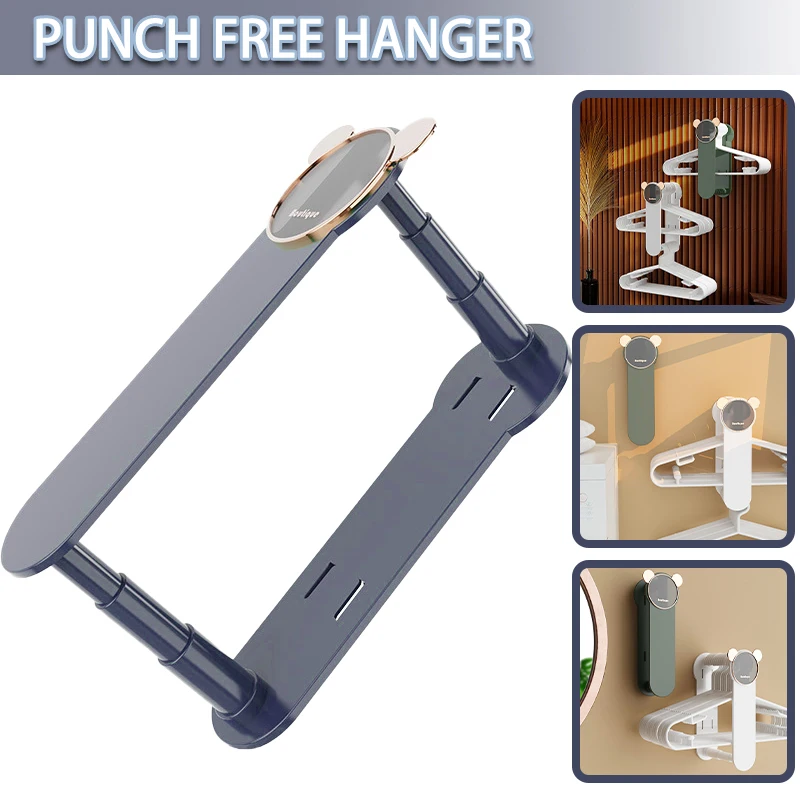 

Non-Porous Retractable Clothes Rack Storage Hanger Organizer Household Multifunction Storage Hangers Accessories
