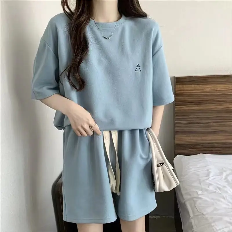 Женский Повседневный комплект из двух предметов Свободный свитшот с коротким