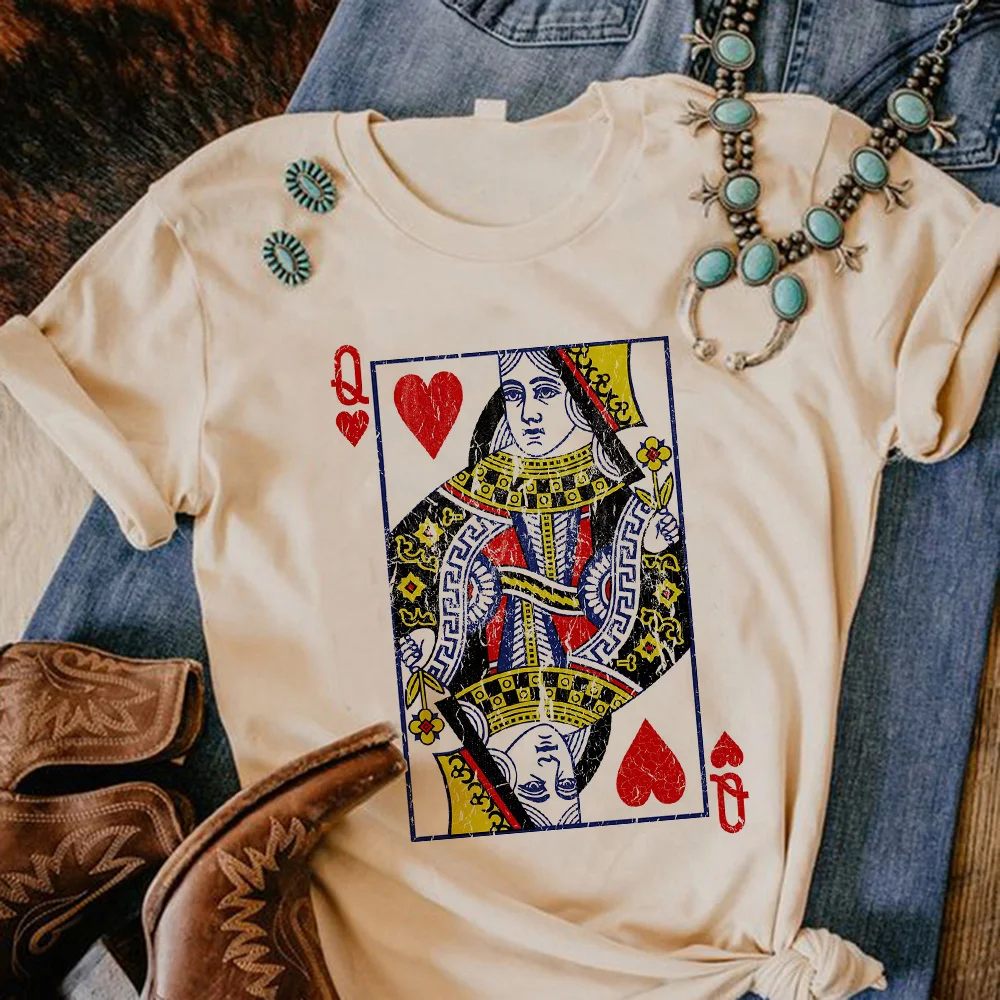 

Playing Card top women funny streetwear comic t shirt female manga y2k streetwear clothes