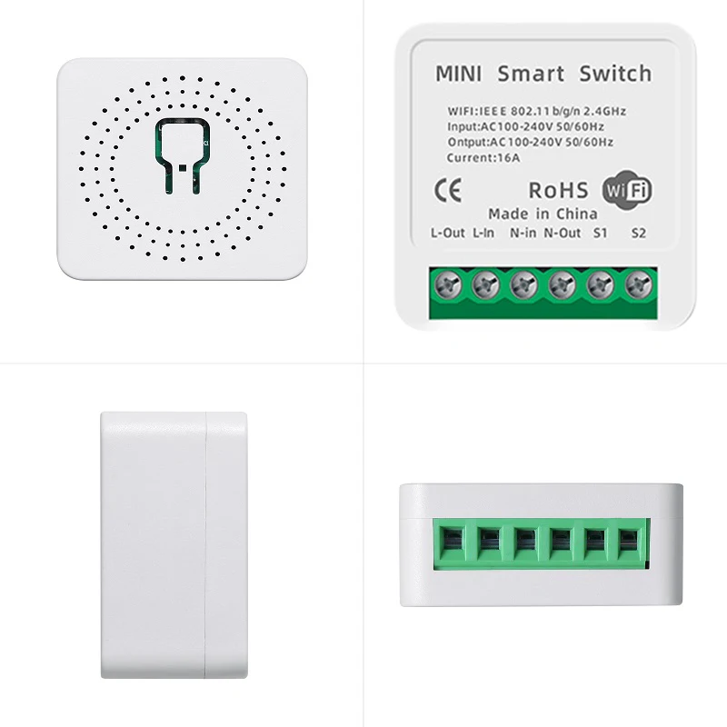 Умный мини-выключатель с поддержкой Wi-Fi 10 А 16 |