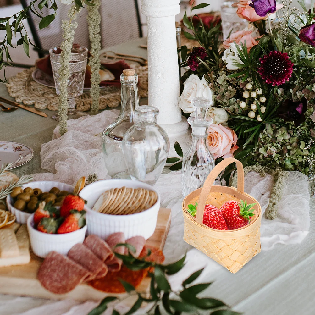 Маленькая деревянная корзина подарочные корзины для вечеринок мини-тканые с