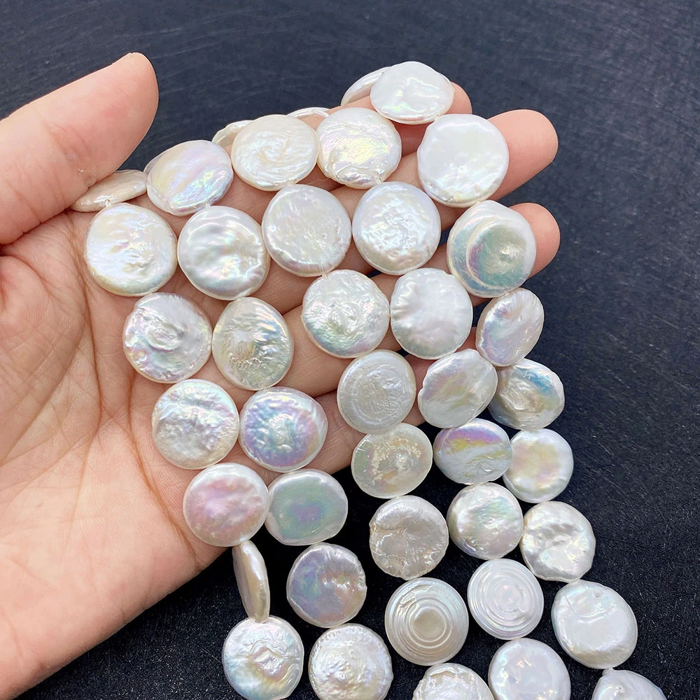 

AAA Grade Baroque Round Button Beads Freshwater Pearl 15-16mm Charm Fashionable DIY Necklace Earrings Bracelet Jewelry Accessory