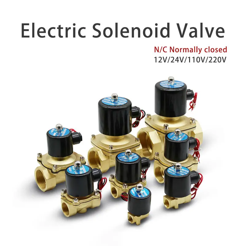 

Electric Solenoid Valve1/4''3/8''1/2''3/4'' DN8/10/15/20/25/50 Normally Closed Pneumatic For Water Oil Air Gas 12V 24V 110V 220V