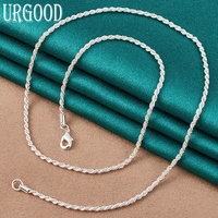 925 sterling silver 16 30 inches 3mm twist chain necklace for women men party engagement wedding fashion jewelry