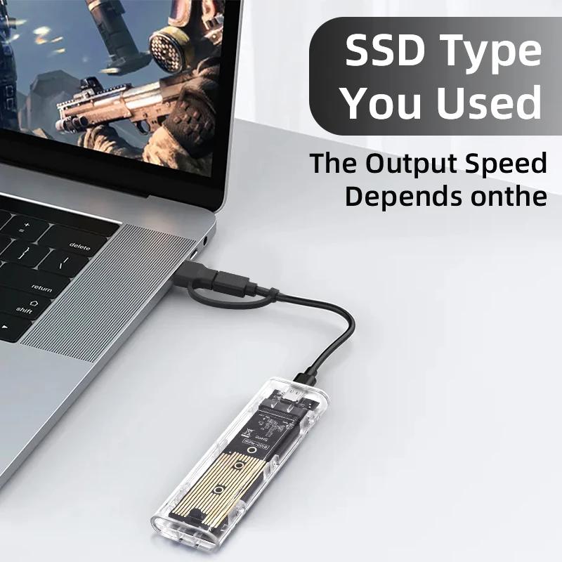 Жёсткий диск M.2 NVME PCIe NGFF SATA два протокола USB Type C 10 Гбит/с