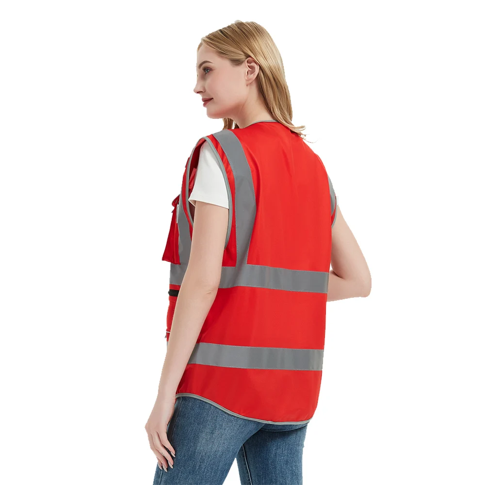 Защитный жилет высокой видимости класса 2 передний защитный на молнии со