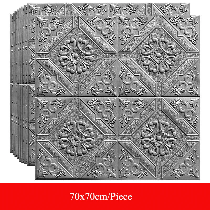 

DIY Wallpaper Ceiling Background Living Room Decoration 70X70Cm Self Adhesive 3D Wall Sticker Foam Brick Room Decoration