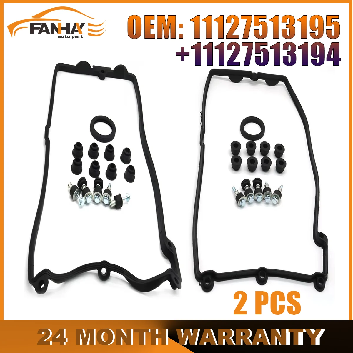 

2 комплекта прокладок крышки клапана двигателя левый + правый для BMW 545i 550i 645Ci 750Li X5, замена автозапчастей 11127513194 11127513195