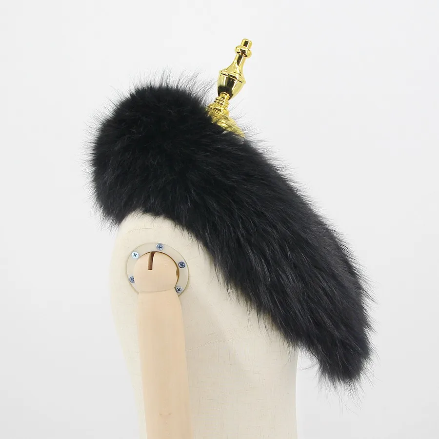 Ladies Real Fox Fur Collar Winter Real Raccoon Fur Collar Natural Fur Warm For Parka New Fashion Furry Muffler With Clip Loops