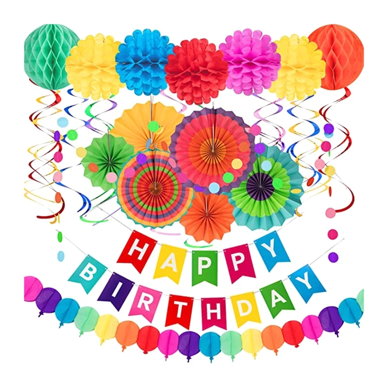 

Birthday Wedding Party Paper Fan Party Decorations Set Photo Booth Backdrops Paper Fan Party Decoration for Baby Showers