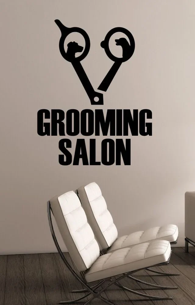 Наклейки на стену для салона красоты зоомагазин виниловая наклейка украшение