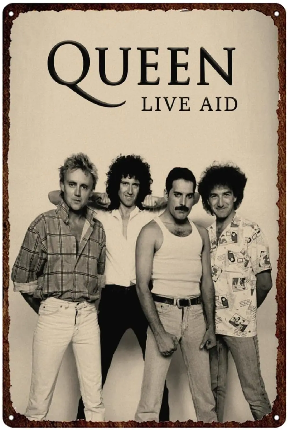

Музыкальный винтажный жестяной знак Фредди Меркьюри Брайан Мэй Металлическая Наклейка декоративная живопись 30x20 см D