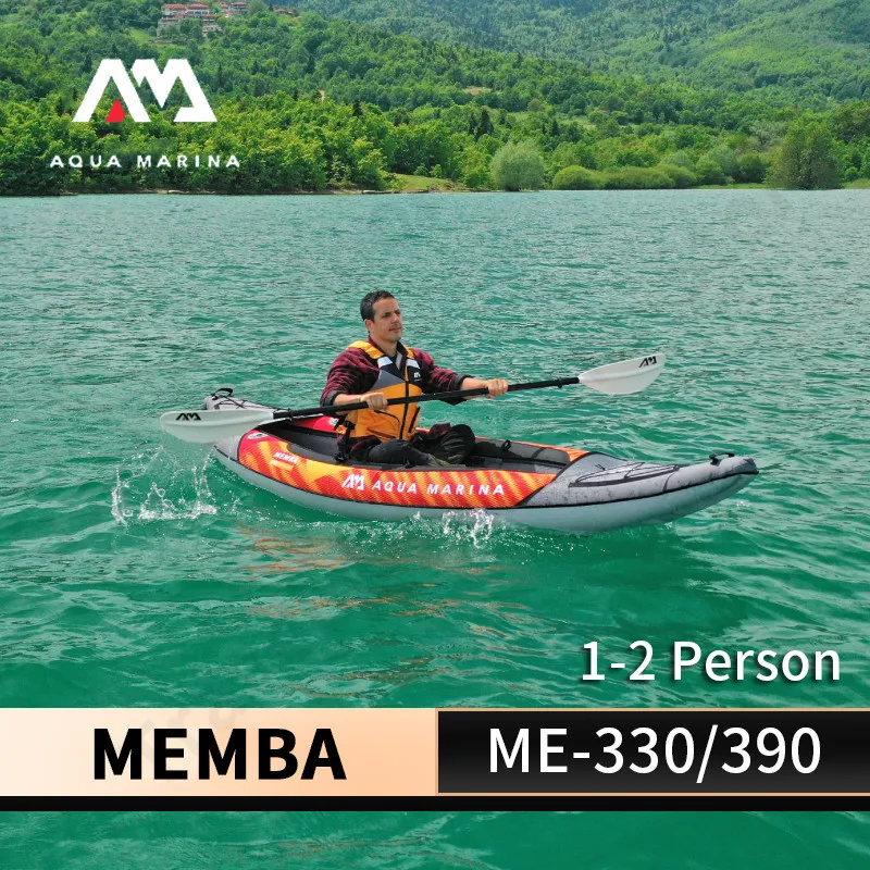 AQUA MARINA 2023NEW MEMBA Cruise Type Inflatable Canoeing Drift Fishing Sports Leisure Kayak 1/2 Persons Aquatic Boat 390x90cm