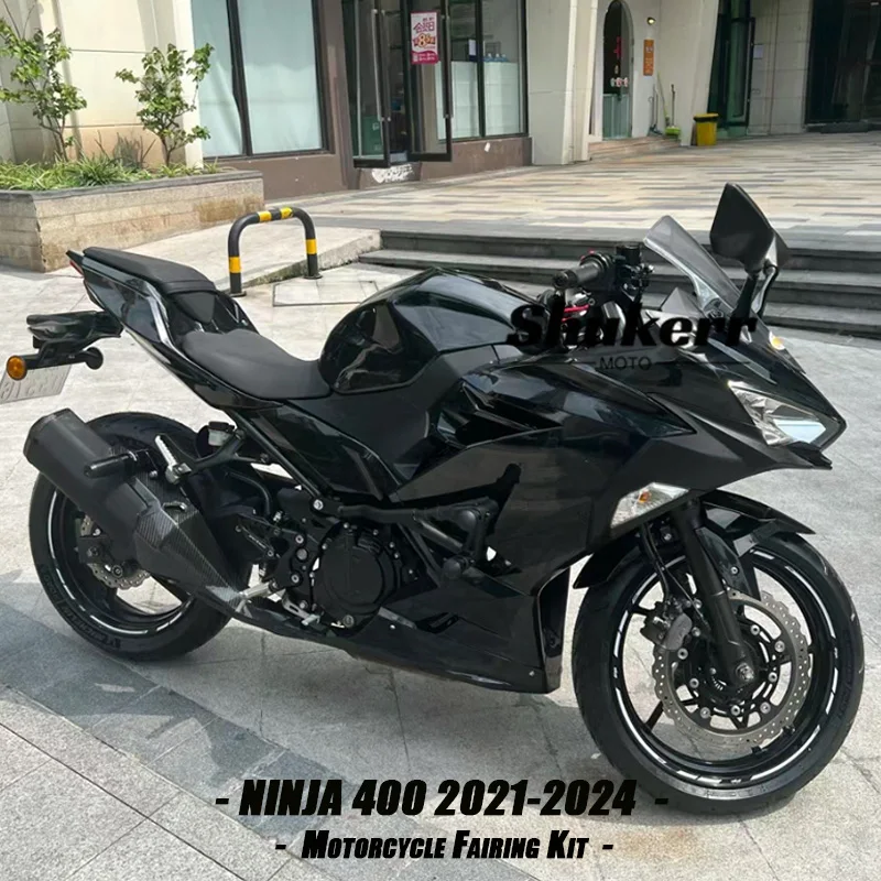 Полный комплект обтекателей для мотоцикла Shukerr Moto Abs, подходит для Kawasaki Ninja400 Ex400 2018 2019 2020 2021 2022 2023, черный (art.: 3920d30227225) - 3920d30227225