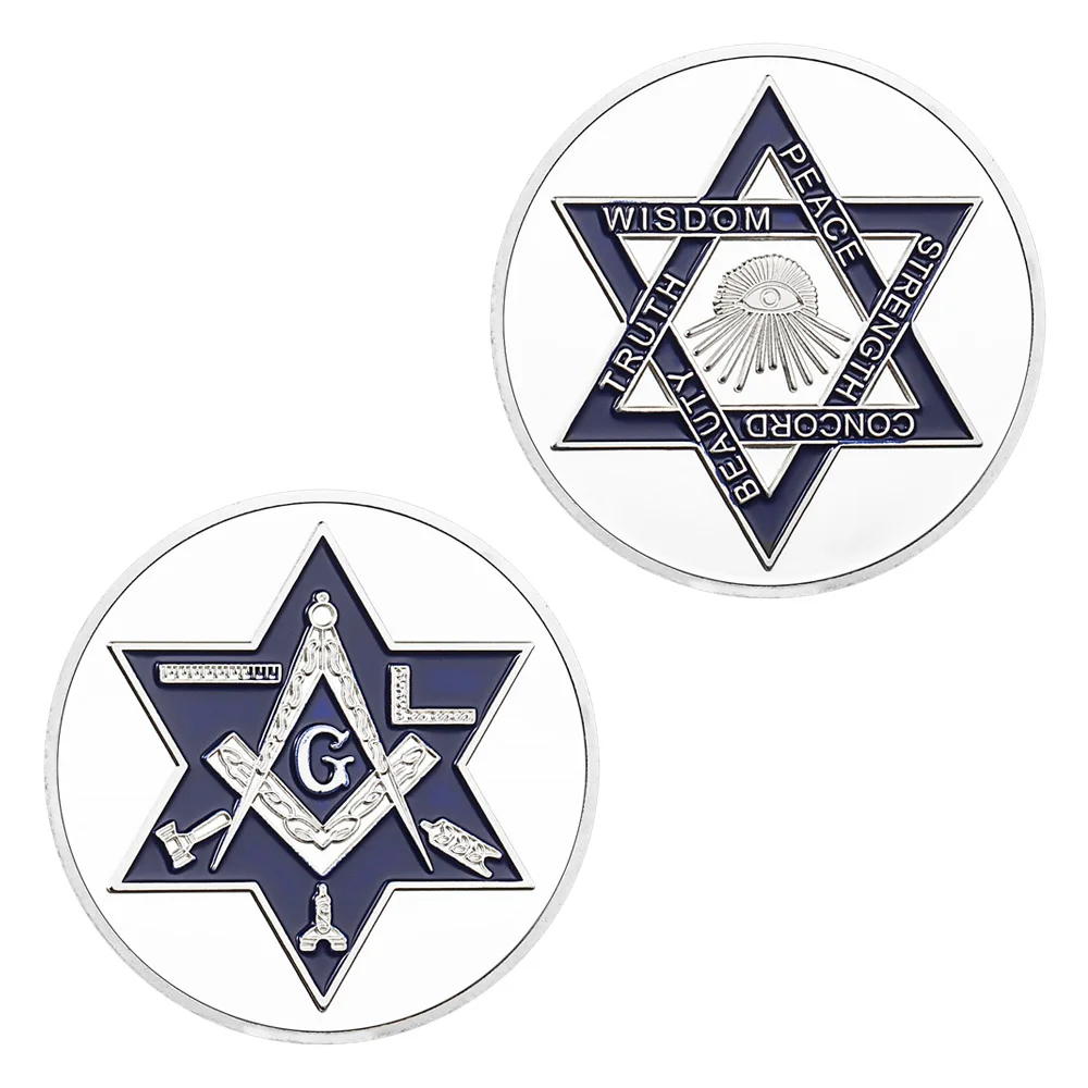 

The Free Mason Silver Plated Commemorative Coin Freemason Collectible Gift Annuit Coeptis High Quality Masonic Challenge Coin