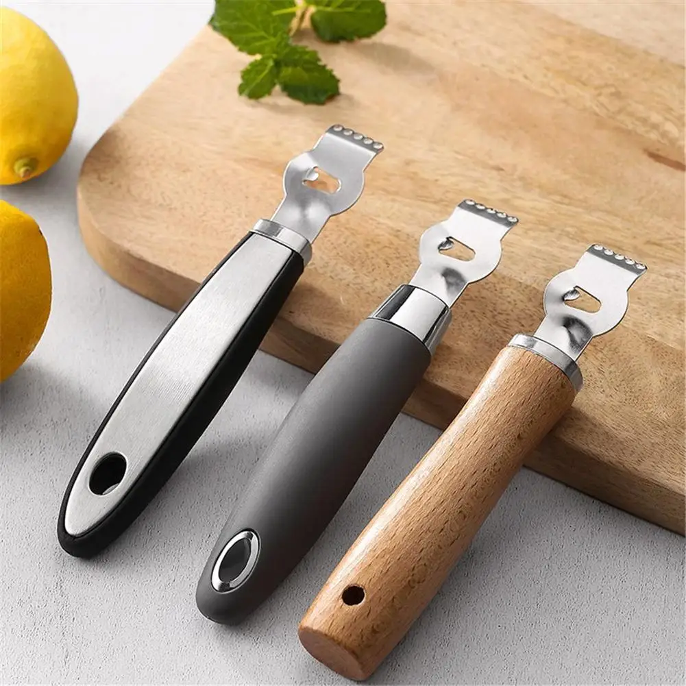

1 PCS Stainless Steel Lemon Peel Zester Citrus Grater Ergonomic Satin Handle Hanging Ring Kitchen Tool For Bar Party Cocktails