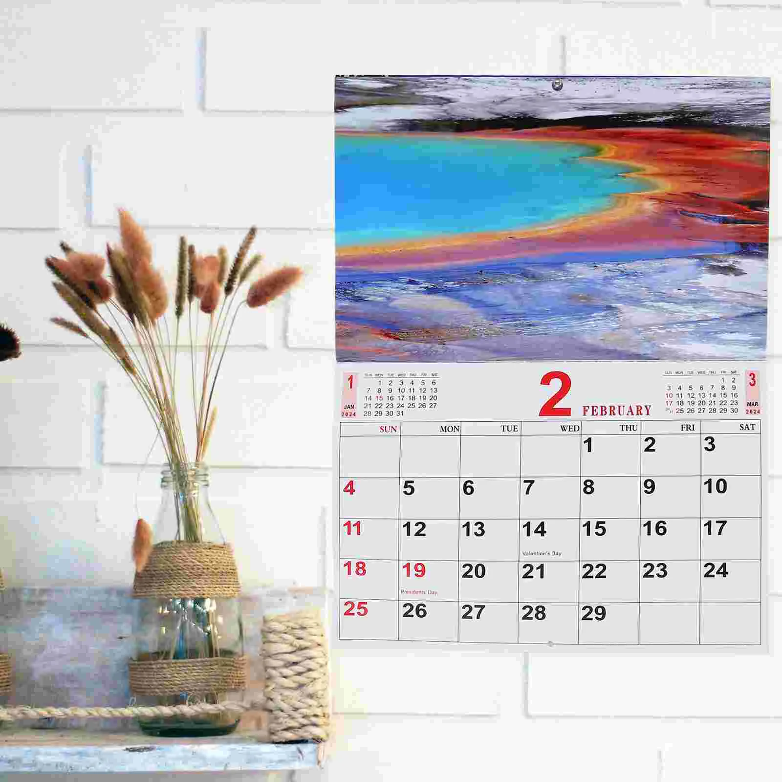 

Праздничный подвесной календарь для ежедневного использования прочная настенная офисная ежемесячная бумажная комната для свидания 2024