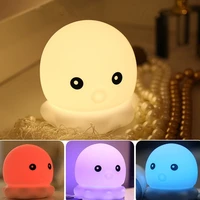 abs silicone octopus led night light children colorful warm light led breast feeding lamp bedroom decor living room decoration