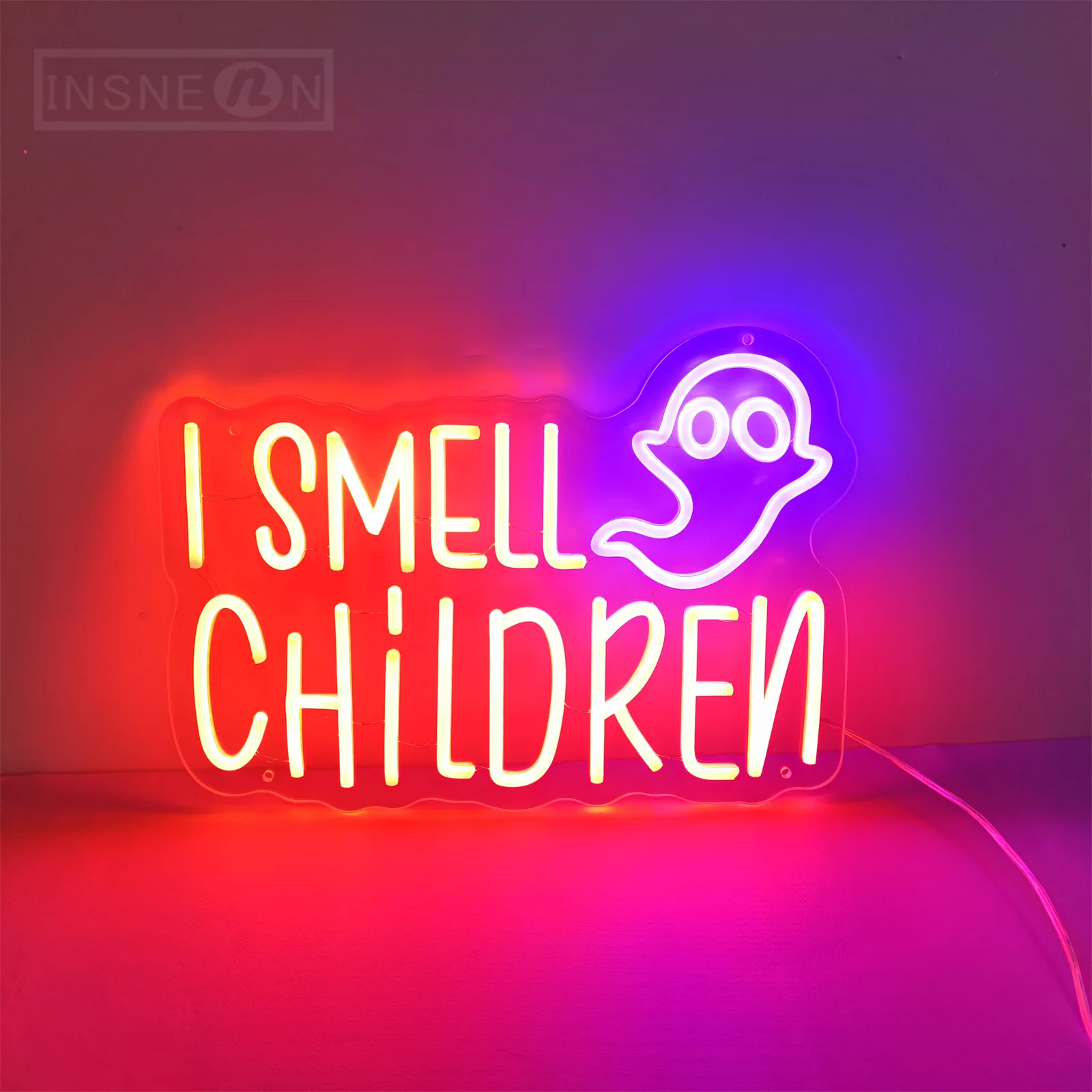 

I Smell Children Neon Sign LED Light Halloween Festival Decor Neon Sign Room Indoor Wall Decoration Halloween Ghost Night Lights