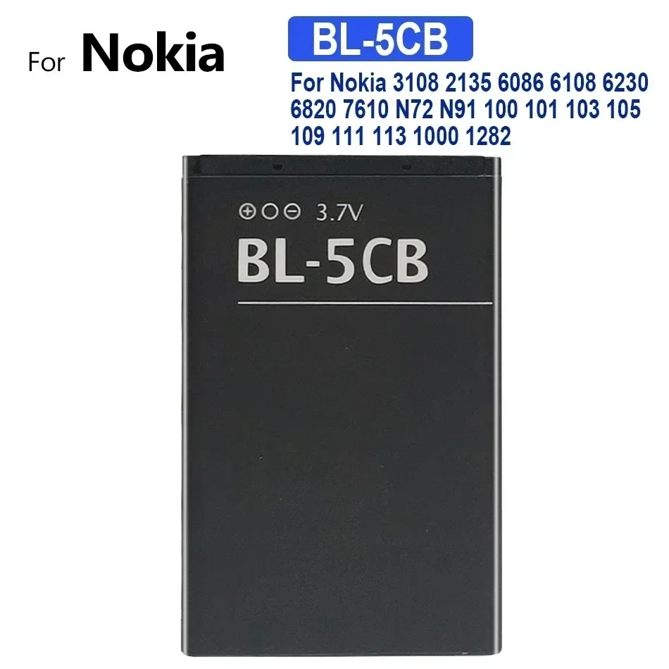 Аккумулятор мобильного телефона BL-5CB 800 мАч для Nokia 3108 2135 6086 6108 6230 6820 7610 N72 N91 100 101 103