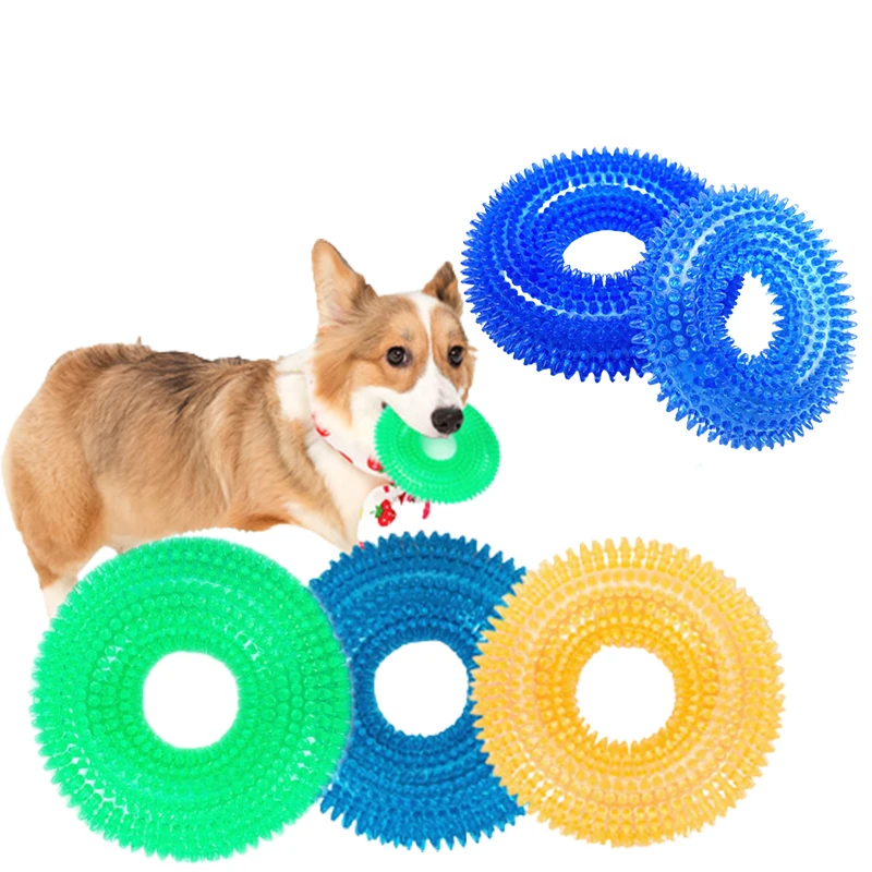 

Durable Dog Chew Toys Rubber Squeaker Aggressive Teeth Cleaning Non Toxic TPR Dog Toys Molar Bite Rubber Chew Ball Accessories