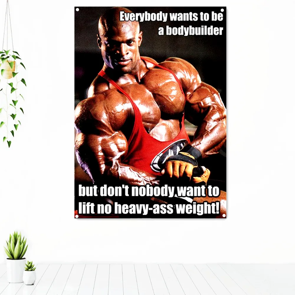 

Muscular Hunk Tapestry Wall Art Gym Decoration Banners Wall Hanging Sports Training Ground Fitness Inspirational Workout Poster