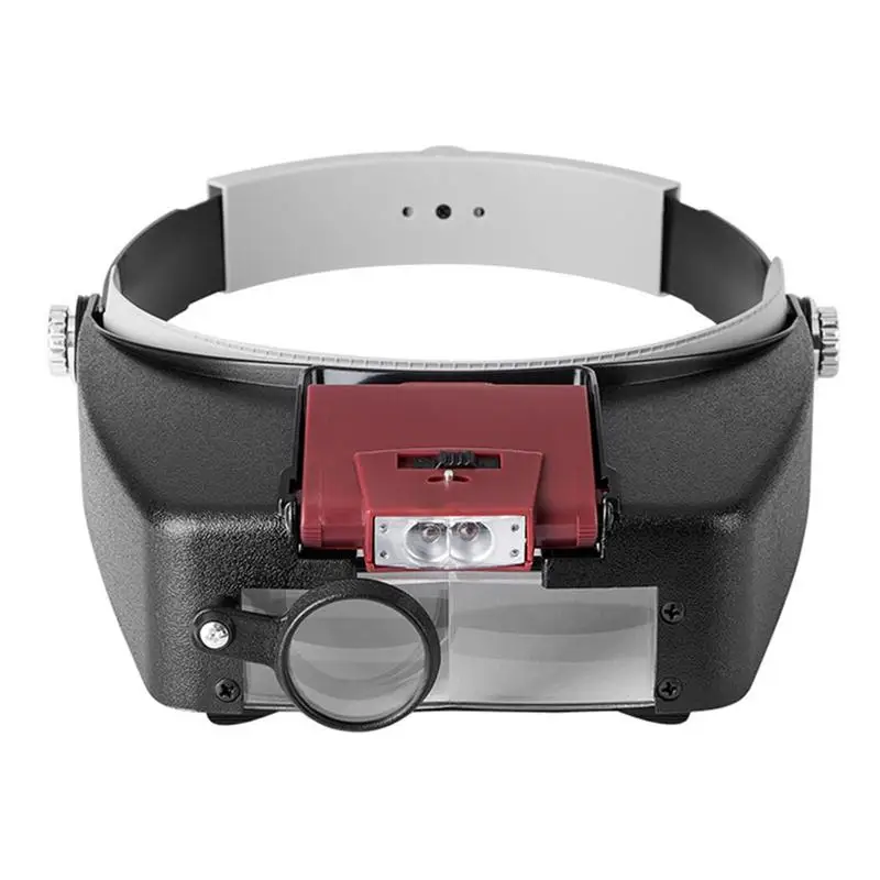 

Head Mounted Magnifier With LED Light 10X 8.5X 3X 1.5X Jewelers Magnifying Glass Loupe Headset Headband For Hobbies Hands Free