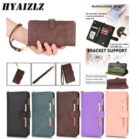 luxury flip zipper wallet case for galaxy a22 a32 a52s a12 a03s xcover 5 leather case full protect lanyard stand card slot cover