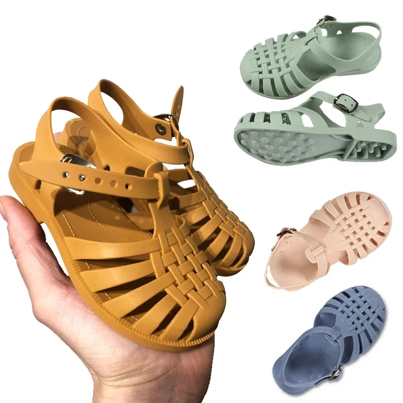 

Summer Children Sandals Baby Girls Toddler Soft Non-slip Princess Shoes Kids Candy Jelly Beach Shoes Boys Casual Roman Slippers