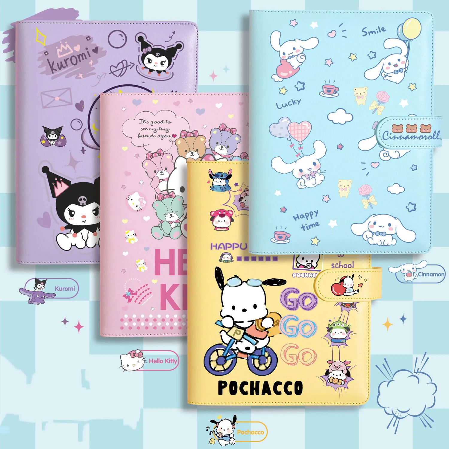 

Sanrio Hello Kitty Keroppi Bad Badtz Maru Cute Cartoon Notebook Girl Handbook Student Journal Anime Peripherals Festival Gift